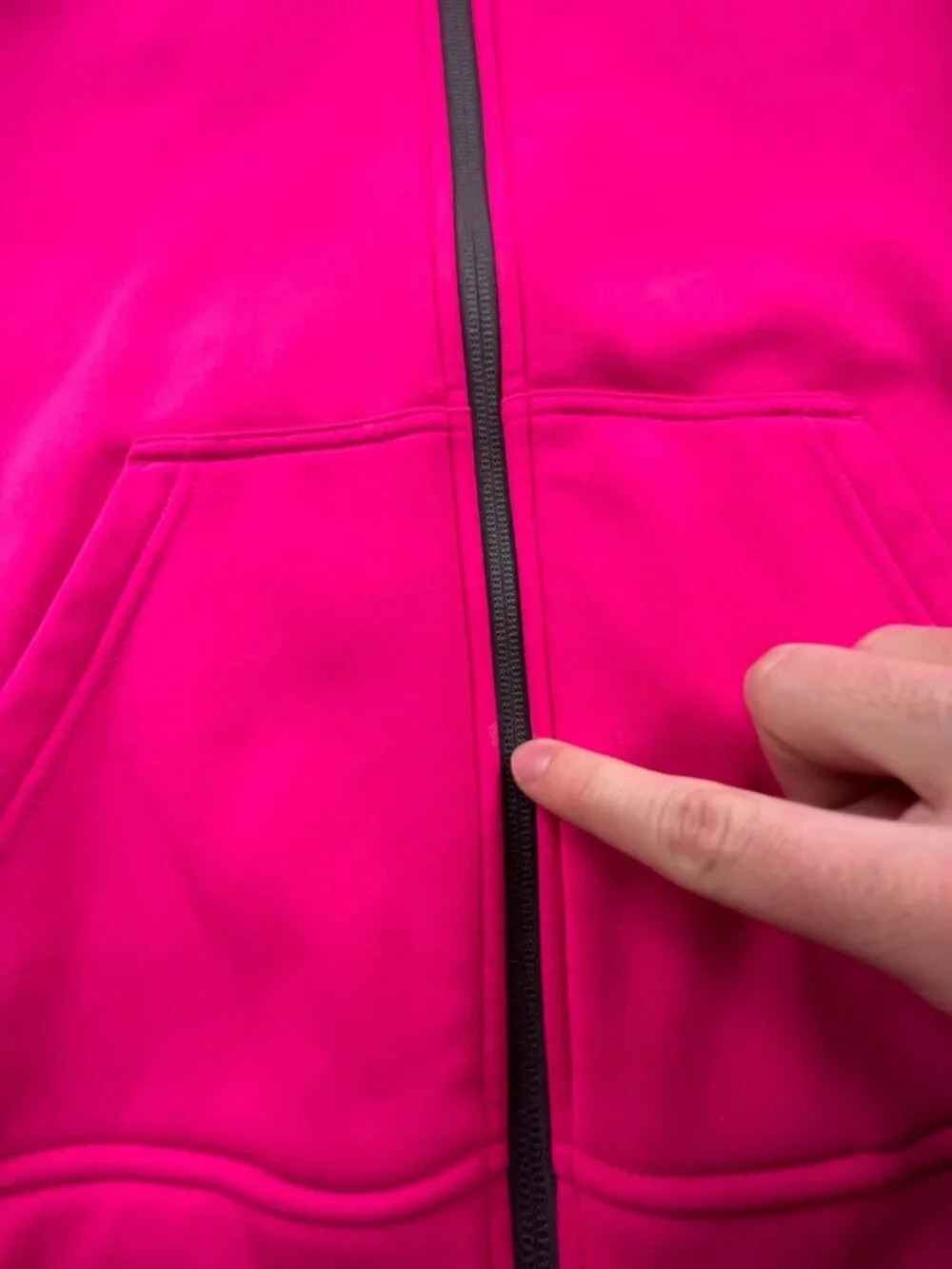 Adidas Girls Jacket 14 Large Gray Pink Hoodie Full Zip w Logo Fleece Inside